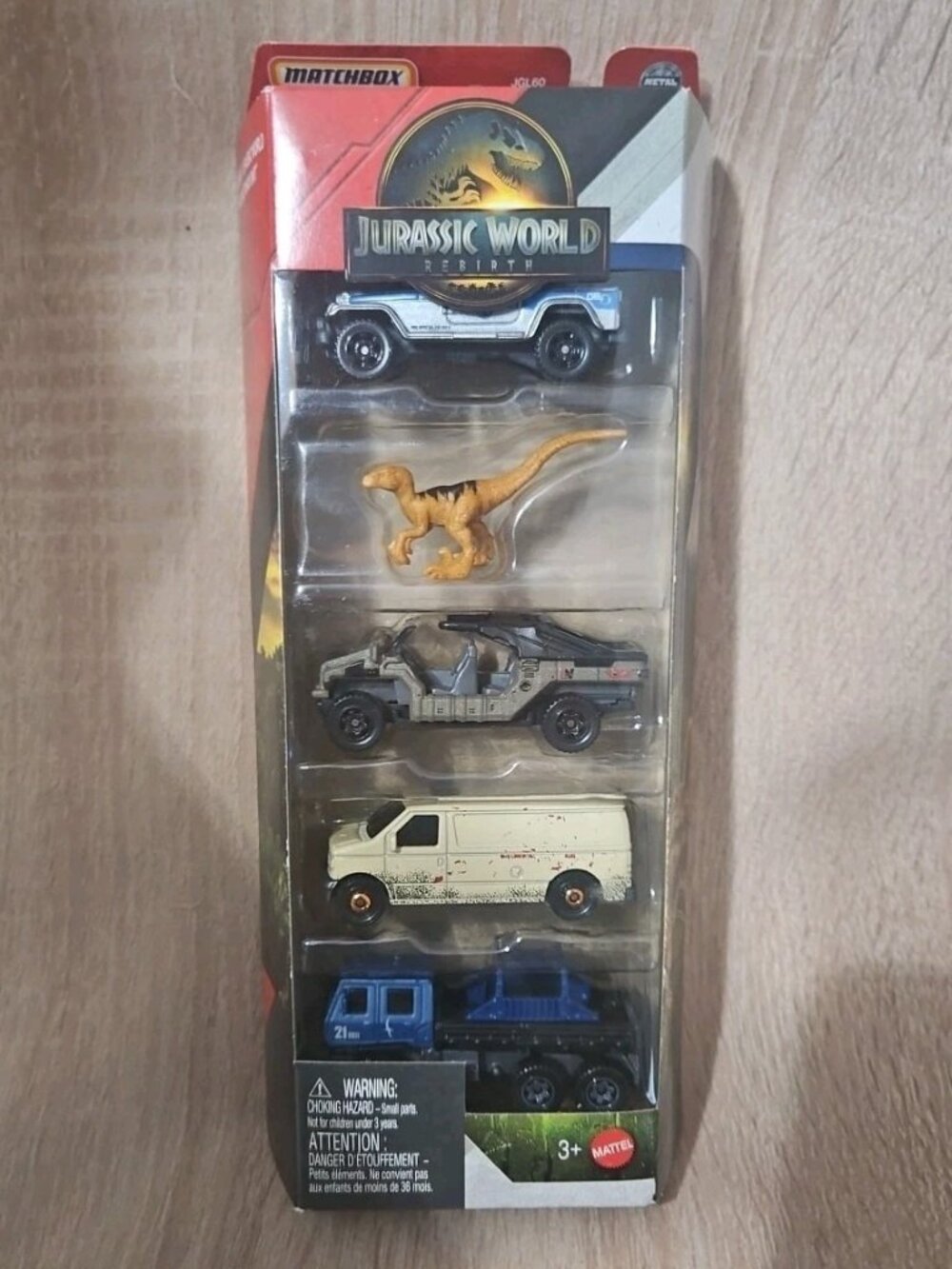 MATCHBOX JURASSIC WORLD Rebirth 5-Pack Diecast Vehicle Set Trucks Dinosaur New